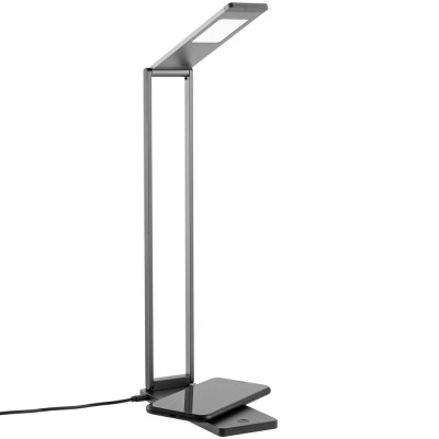 Купить Лампа Power Steel Spot с беспроводной зарядкой, серый металлик с нанесением логотипа