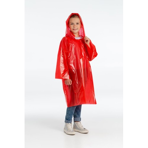 Купить Дождевик-плащ детский BrightWay Kids, красный с нанесением логотипа