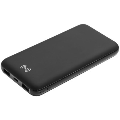 Купить Aккумулятор Uniscend Quick Charge Wireless 10000 мАч, черный с нанесением логотипа