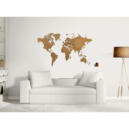 Купить Деревянная карта мира World Map Wall Decoration Medium, коричневая с нанесением логотипа