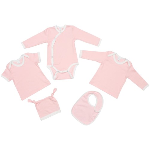 Купить Футболка детская с коротким рукавом Baby Prime, розовая с молочно-белым с нанесением логотипа