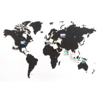 Деревянная карта мира World Map True Puzzle Large, черная