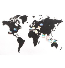 Деревянная карта мира World Map True Puzzle Large, черная