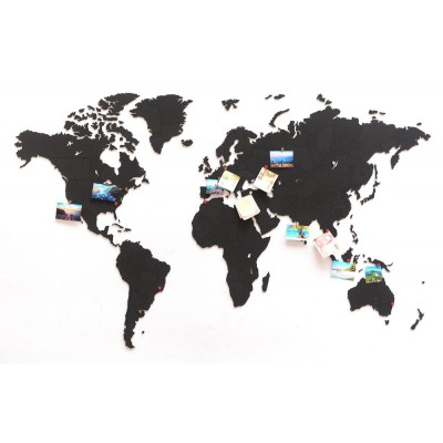 Купить Деревянная карта мира World Map True Puzzle Large, черная с нанесением логотипа