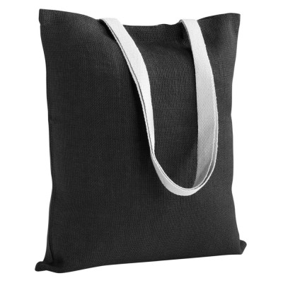 Купить Холщовая сумка на плечо Juhu, черная с нанесением логотипа