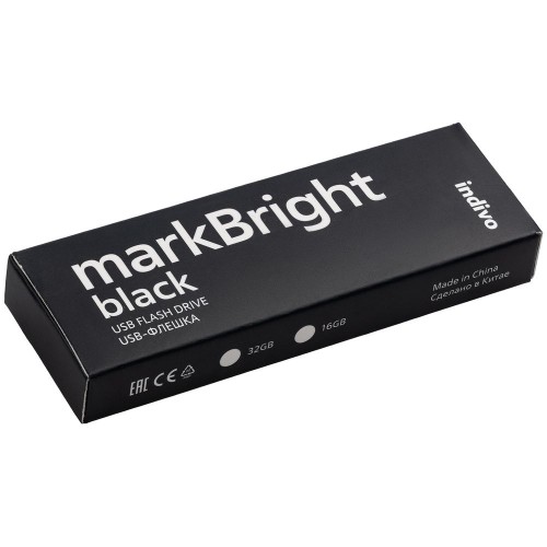 Купить Флешка markBright Black с белой подсветкой, 32 Гб с нанесением логотипа