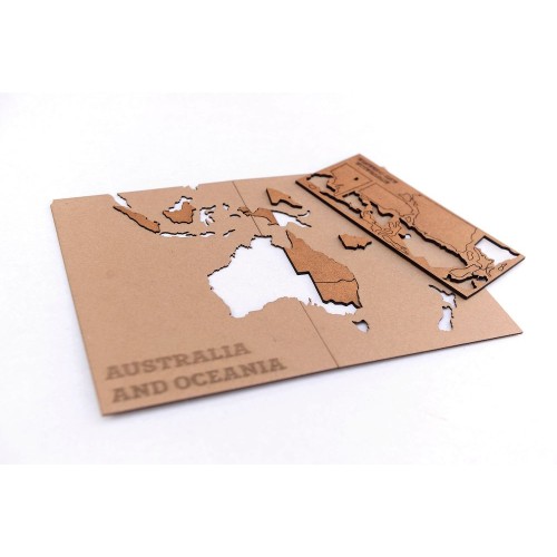 Купить Деревянная карта мира World Map True Puzzle Small, коричневая с нанесением логотипа