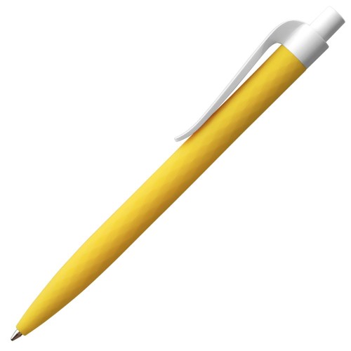 Купить Ручка шариковая Prodir QS01 PMP-P, желтая с белым с нанесением логотипа