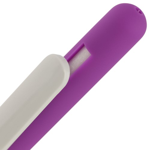 Купить Ручка шариковая Slider Soft Touch, фиолетовая с белым с нанесением логотипа Купить Ручка шариковая Slider Soft Touch, фиолетовая с белым с нанесением логотипа