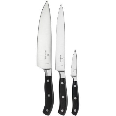 Купить Набор кухонных ножей Victorinox Forged Chefs, черный с нанесением логотипа
