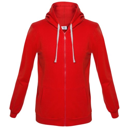 Купить Толстовка на молнии с капюшоном Unit Siverga, красная с нанесением логотипа