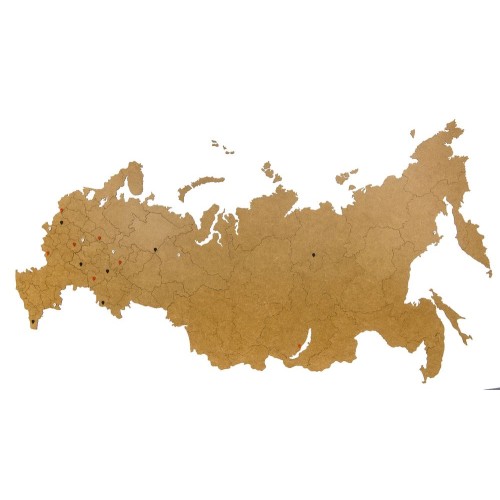 Купить Деревянная карта России, коричневая с нанесением логотипа