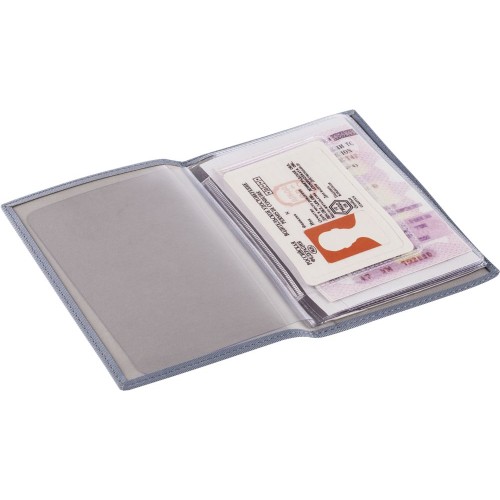 Купить Обложка для автодокументов Twill, серая с нанесением логотипа