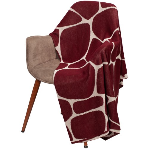 Купить Плед Giraffe, бежевый с бордовым с нанесением логотипа Купить Плед Giraffe, бежевый с бордовым с нанесением логотипа
