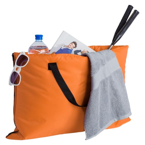Купить Пляжная сумка-трансформер Camper Bag, оранжевая с нанесением логотипа