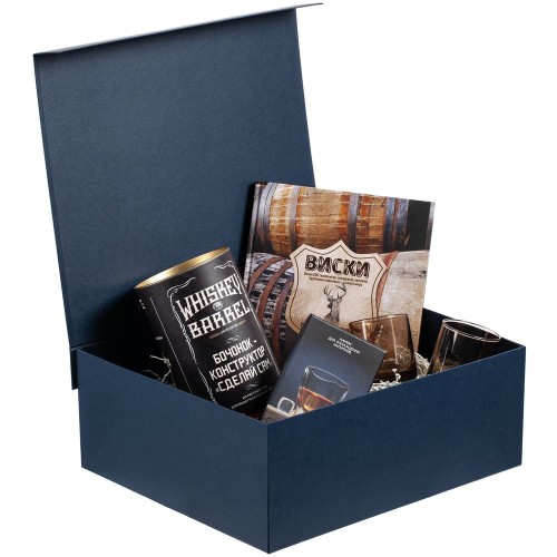 Купить Коробка My Warm Box, синяя с нанесением логотипа