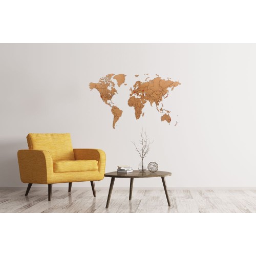 Купить Деревянная карта мира World Map True Puzzle Small, коричневая с нанесением логотипа