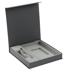 Коробка Arbor под ежедневник 13х21 см, аккумулятор и ручку, серая
