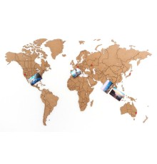 Деревянная карта мира World Map True Puzzle Small, коричневая