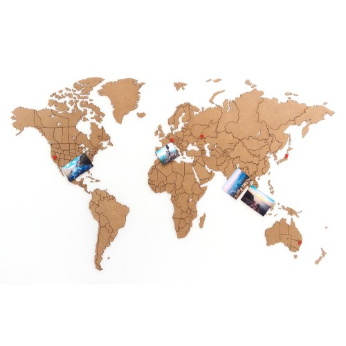 Купить Деревянная карта мира World Map True Puzzle Small, коричневая с нанесением логотипа