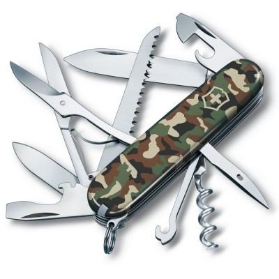 Купить Нож перочинный Huntsman 91, зеленый камуфляж с нанесением логотипа