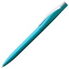 Купить Ручка шариковая Pin Silver, голубой металлик с нанесением логотипа