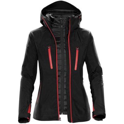 Купить Куртка-трансформер женская Matrix, черная с красным с нанесением