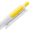 Купить Ручка шариковая Bolide, белая с желтым с нанесением логотипа