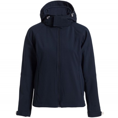 Купить Куртка женская Hooded Softshell темно-синяя с нанесением логотипа