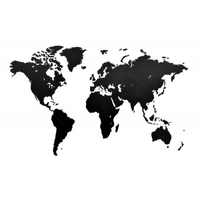 Купить Деревянная карта мира World Map Wall Decoration Medium, черная с нанесением