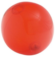 Надувной пляжный мяч Sun and Fun, полупрозрачный красный