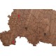 Купить Деревянная карта России с названиями городов, орех с нанесением логотипа
