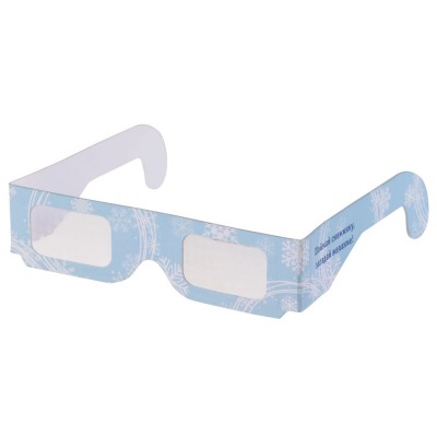 Купить Новогодние 3D очки «Снежинки», голубые с нанесением