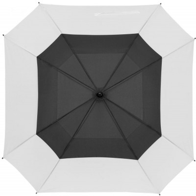 Купить Квадратный зонт-трость Octagon, черный с белым с нанесением