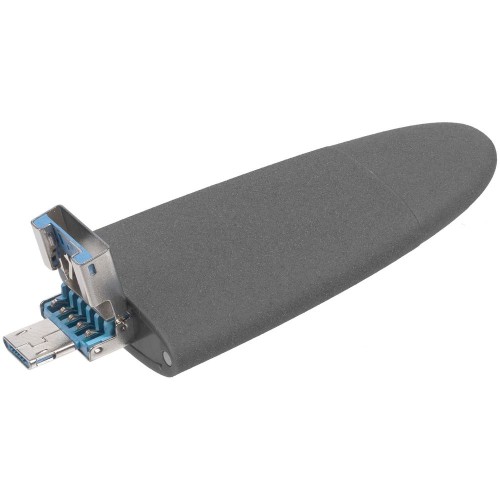 Купить Флешка Pebble Universal, USB 3.0, серая, 64 Гб с нанесением логотипа