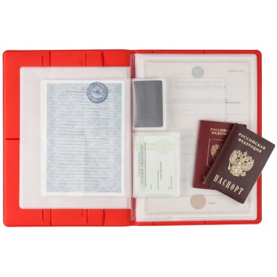 Купить Папка для хранения документов Devon Maxi, красная с нанесением