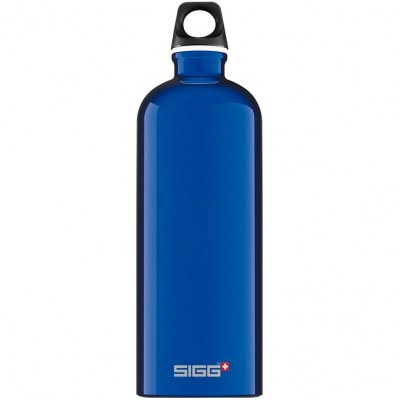 Купить Бутылка для воды Traveller 1000, синяя с нанесением логотипа