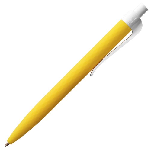 Купить Ручка шариковая Prodir QS01 PMP-P, желтая с белым с нанесением логотипа