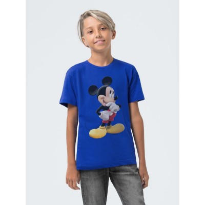 Купить Футболка детская Mickey Mouse, ярко-синяя с нанесением логотипа