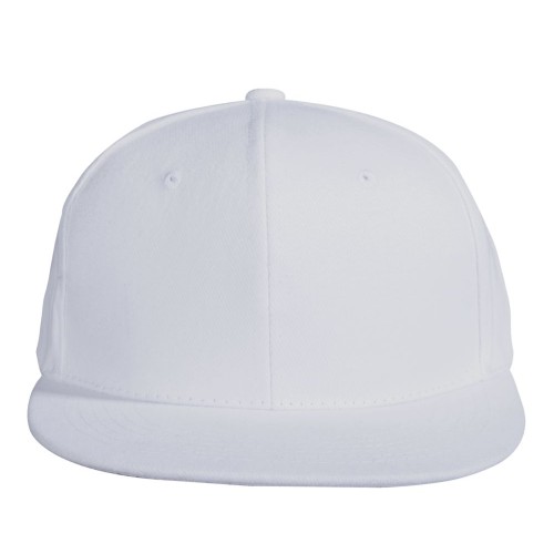 Купить Бейсболка Unit Snapback с прямым козырьком, белая с нанесением логотипа