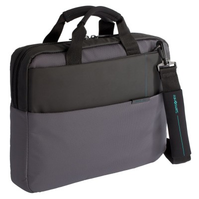 Купить Сумка для ноутбука Qibyte Laptop Bag, темно-серая с черными вставками с нанесением