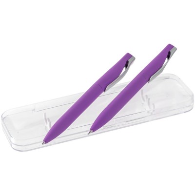 Купить Набор Pin Soft Touch: ручка и карандаш, фиолетовый с нанесением