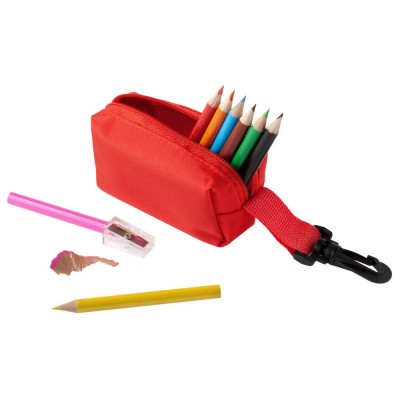 Купить Набор Hobby с цветными карандашами и точилкой, красный с нанесением
