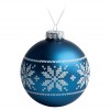 Купить Елочный шар «Скандинавский узор», 10 см, синий с нанесением логотипа