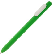 Ручка шариковая Slider Soft Touch, зеленая с белым