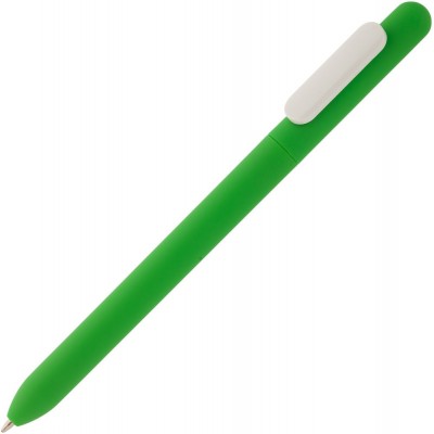 Купить Ручка шариковая Slider Soft Touch, зеленая с белым с нанесением
