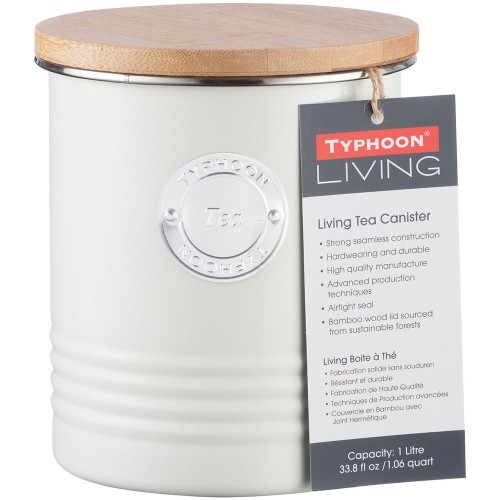 Купить Емкость для хранения чая Living, кремовая с нанесением логотипа