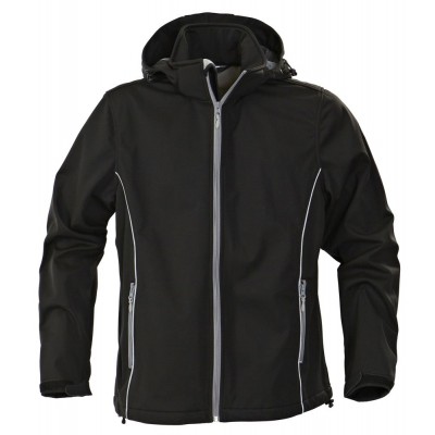 Купить Куртка софтшелл мужская SKYRUNNING, черная с нанесением логотипа