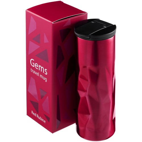 Купить Термостакан Gems Red Rubine, красный рубин с нанесением логотипа