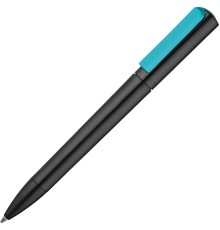 Ручка шариковая Split Black Neon, черная с голубым